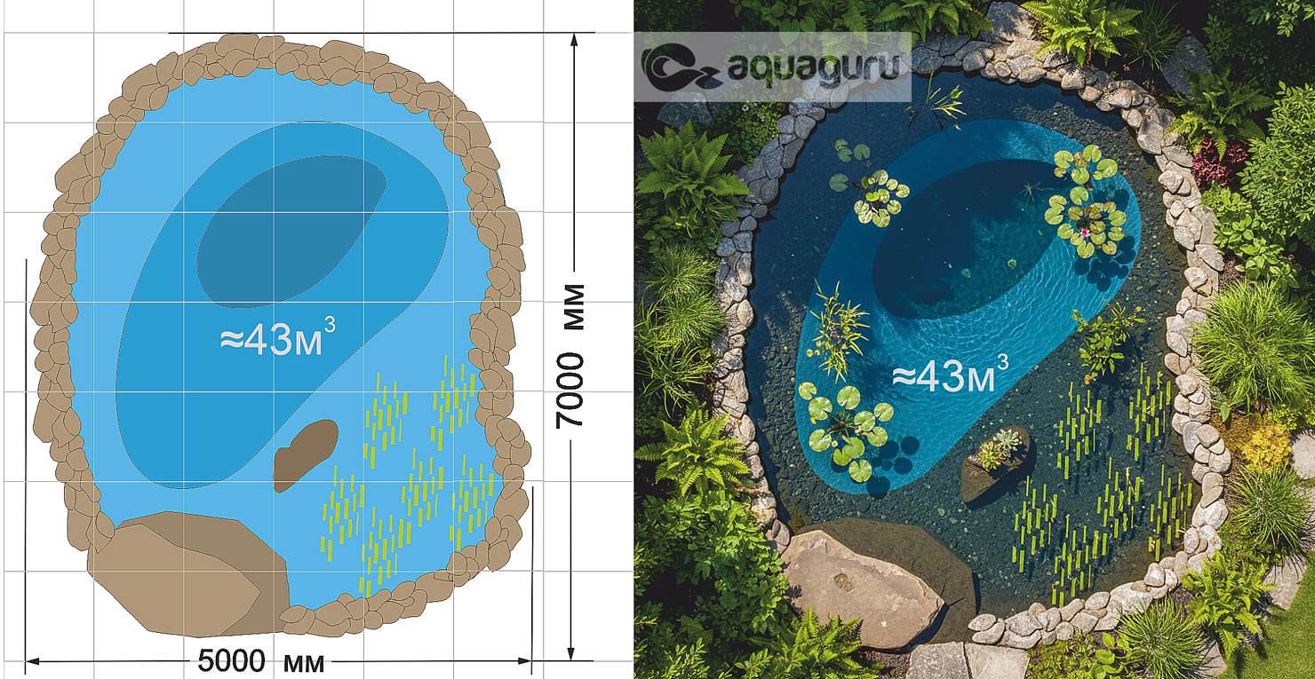 строительство водоёма для карпов кои